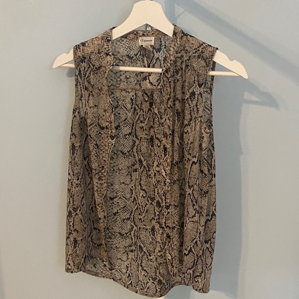 Vintage Dynamite Women's Sleeveless Snake Print Blouse